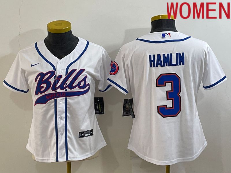 Women Buffalo Bills #3 Hamlin White 2022 Nike Co branded NFL Jerseys->youth nfl jersey->Youth Jersey